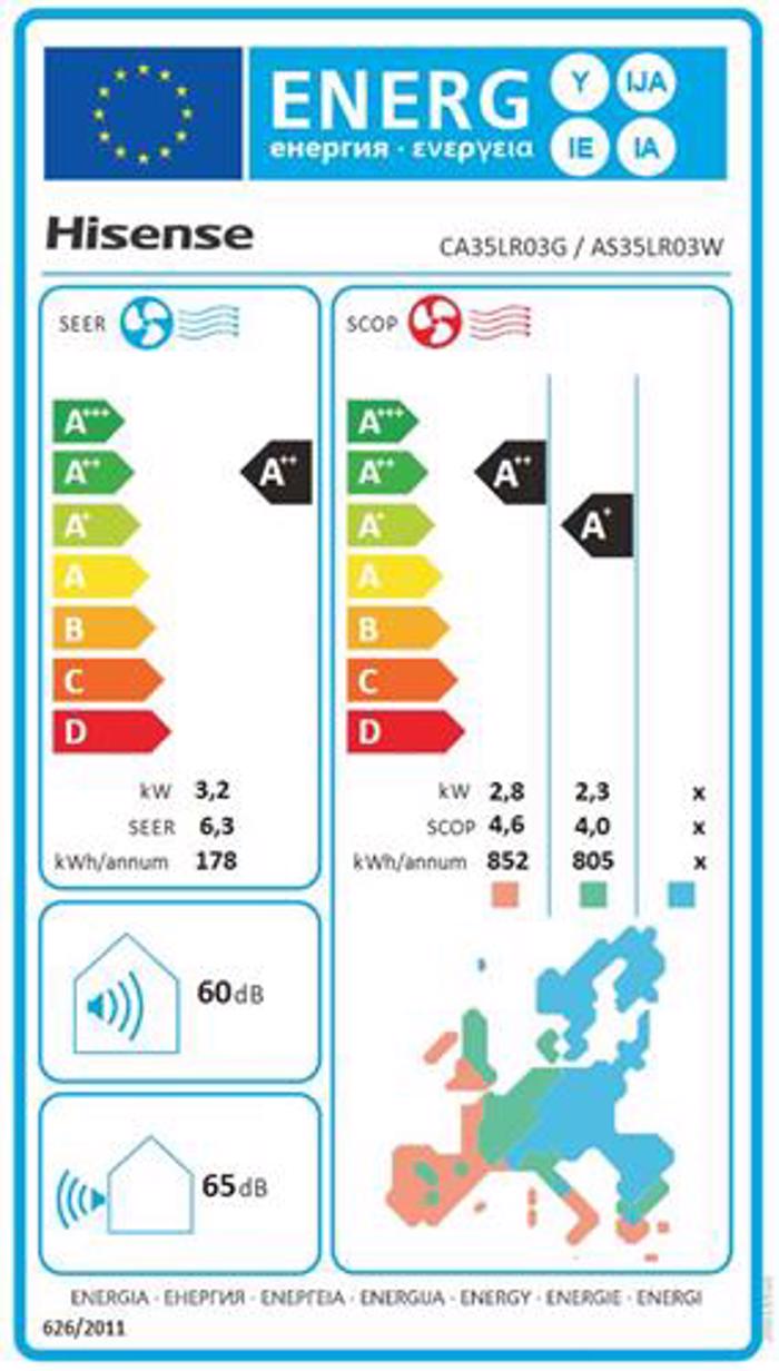 A/C Hisense Easy Smart CA35LR03G/AS35LR03W 12000Btu